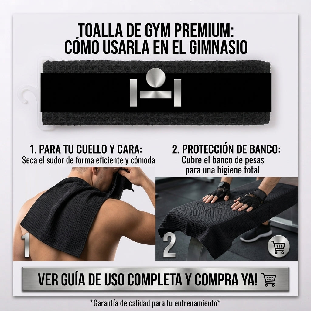 ShakeMix high-performance microfiber training towel in black, 30x30cm, shown folded with soft texture and compact design.